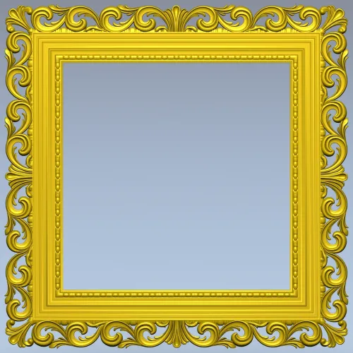 Baroque Square Frame STL - ornate 3D model for CNC carving