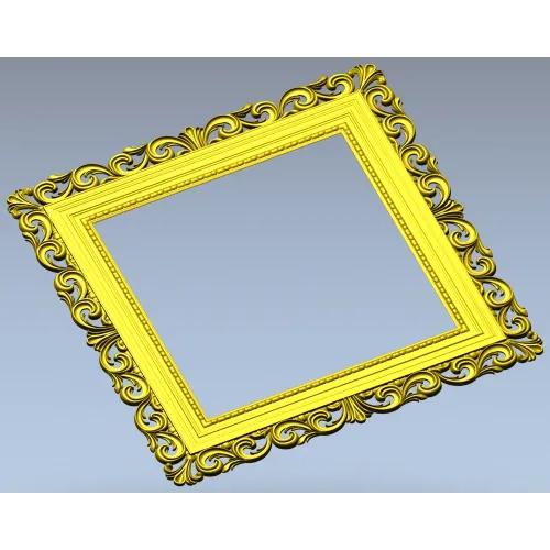 Baroque Square Frame STL - ornate 3D model for CNC carving