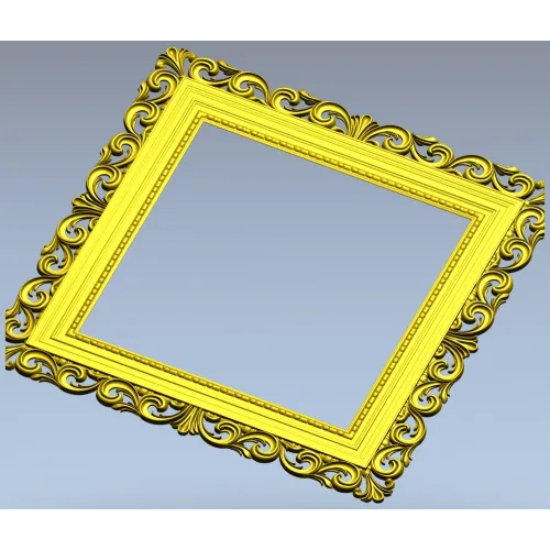 Baroque Square Frame STL - ornate 3D model for CNC carving