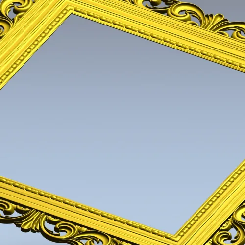 Baroque Square Frame STL - ornate 3D model for CNC carving
