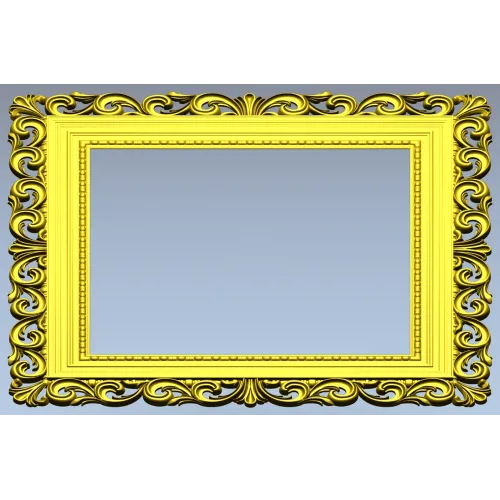 Baroque Square Frame STL - ornate 3D model for CNC carving