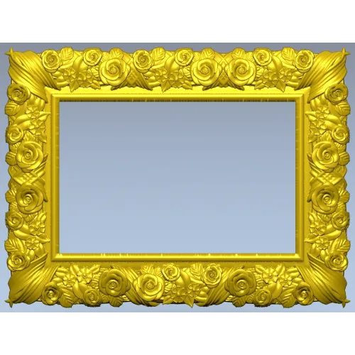 Florentine Rose Decorative Frame STL for CNC
