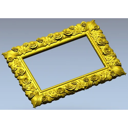 Florentine Rose Decorative Frame STL for CNC