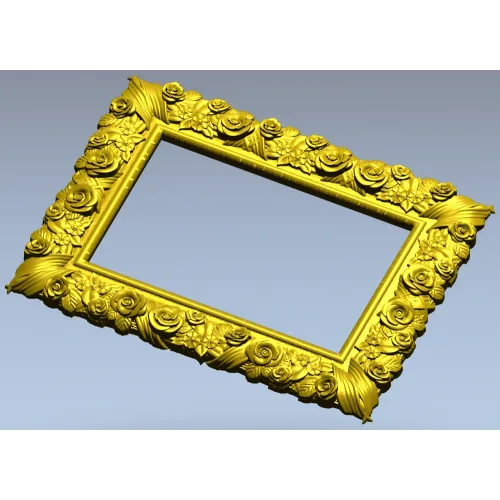 Florentine Rose Decorative Frame STL for CNC
