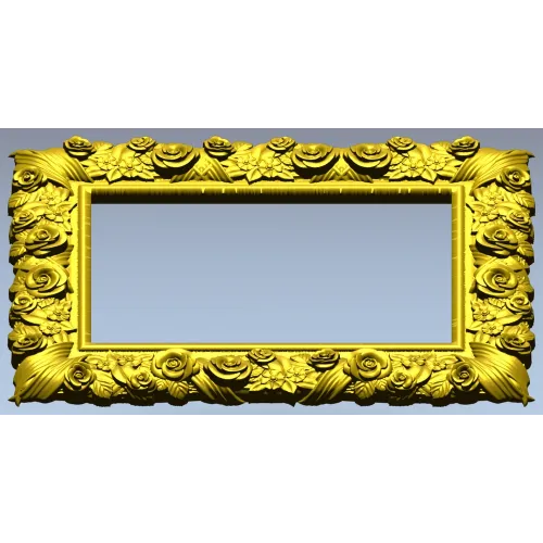 Florentine Rose Decorative Frame STL for CNC