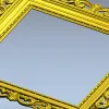 Декоративная квадратная рамка STL для ЧПУ - барочный багет
