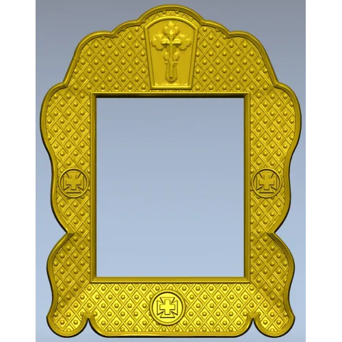Orthodox Scalloped Frame - STL 3D Model for CNC Carving