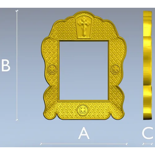 Orthodox Scalloped Frame - STL 3D Model for CNC Carving