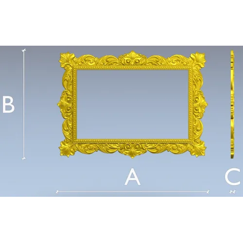 Ornate Baroque Frame STL for CNC