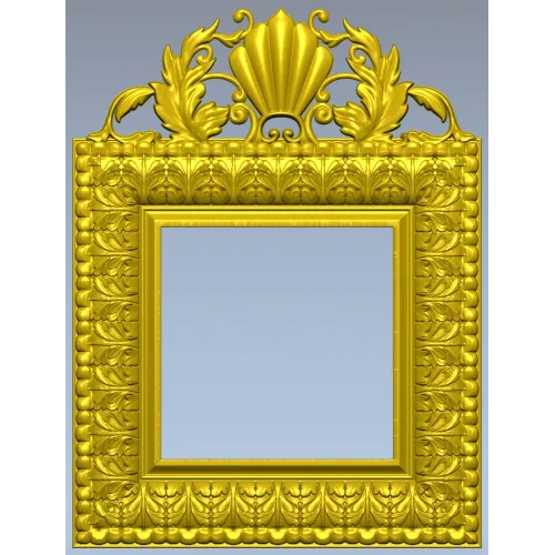 Shell Crest Acanthus Frame - STL 3D Model for CNC