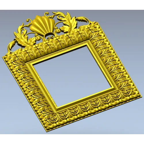 Shell Crest Acanthus Frame - STL 3D Model for CNC