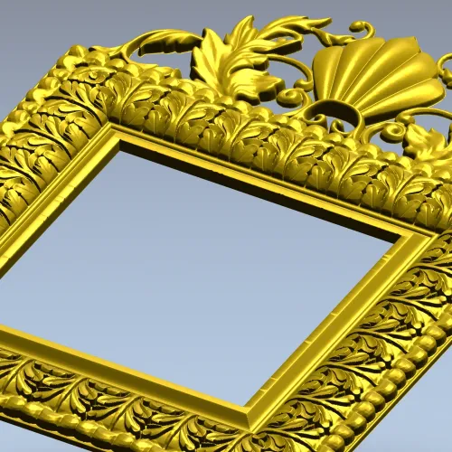Shell Crest Acanthus Frame - STL 3D Model for CNC