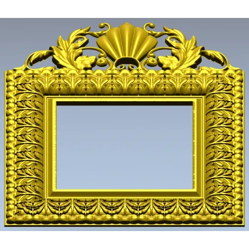 Shell Crest Acanthus Frame - STL 3D Model for CNC