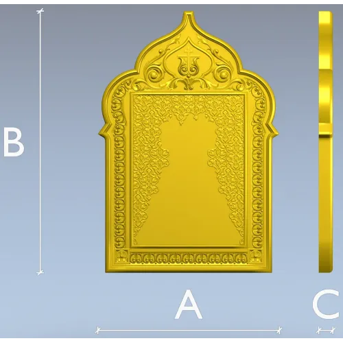 Ornate Trefoil Icon Frame STL for CNC