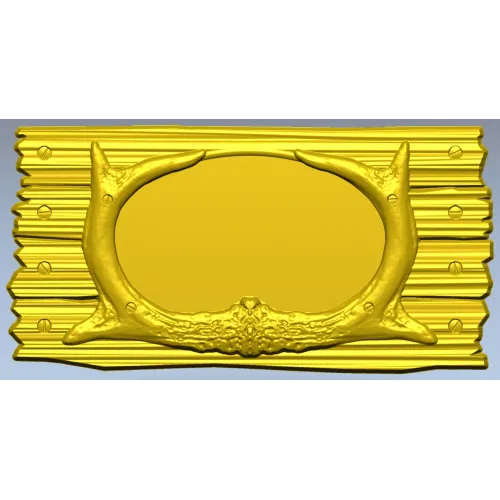 Antler Oval Plaque - high-relief STL model for CNC