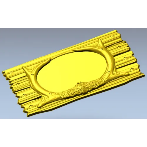 Antler Oval Plaque - high-relief STL model for CNC