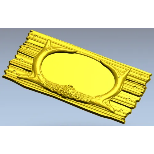 Antler Oval Plaque - high-relief STL model for CNC