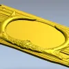 Antler Oval Plaque - high-relief STL model for CNC