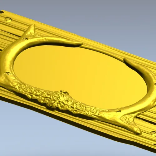 Antler Oval Plaque - high-relief STL model for CNC