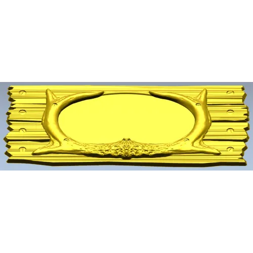 Antler Oval Plaque - high-relief STL model for CNC