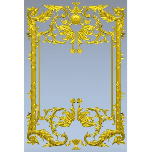 Baroque Ornamental Frame STL for CNC milling
