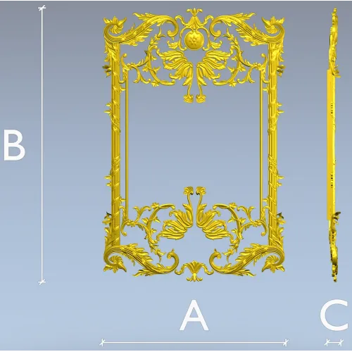Baroque Ornamental Frame STL for CNC milling