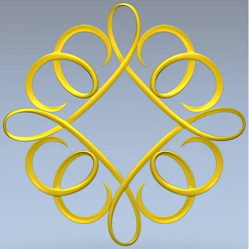 Decorative Ribbon Loop Frame STL for CNC