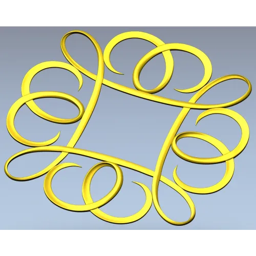 Decorative Ribbon Loop Frame STL for CNC