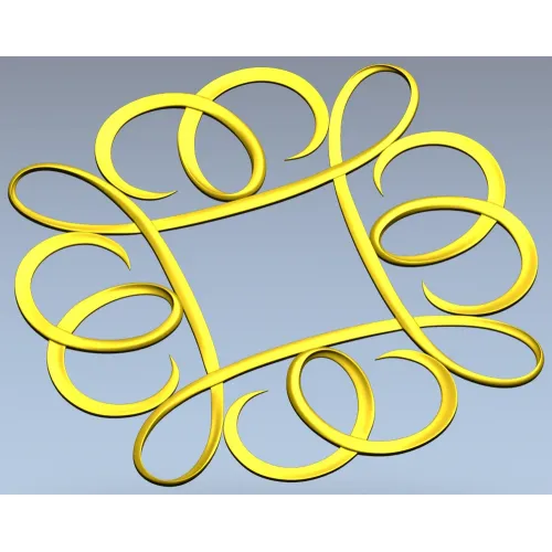 Decorative Ribbon Loop Frame STL for CNC