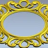 STL модель резной круглой рамки "Золотой вензель" для ЧПУ