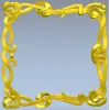 Floral Ribbon Square Frame - STL 3D Model for CNC Milling