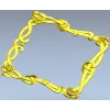 Floral Ribbon Square Frame - STL 3D Model for CNC Milling