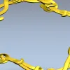 Floral Ribbon Square Frame - STL 3D Model for CNC Milling