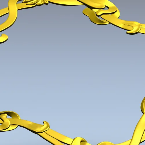 Floral Ribbon Square Frame - STL 3D Model for CNC Milling
