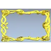 Floral Ribbon Square Frame - STL 3D Model for CNC Milling