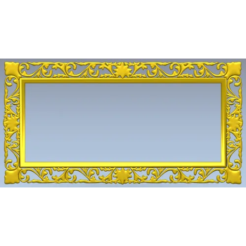 Rectangular Filigree Frame STL for CNC
