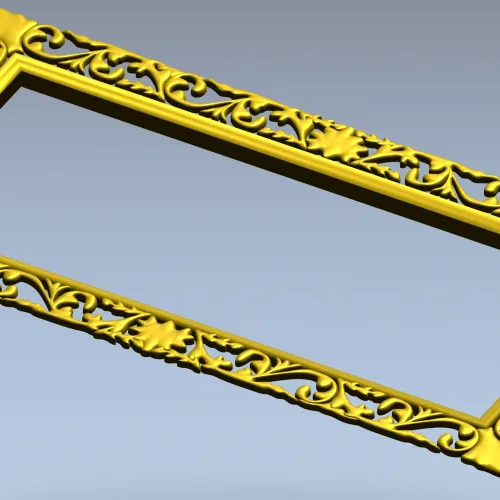 Rectangular Filigree Frame STL for CNC