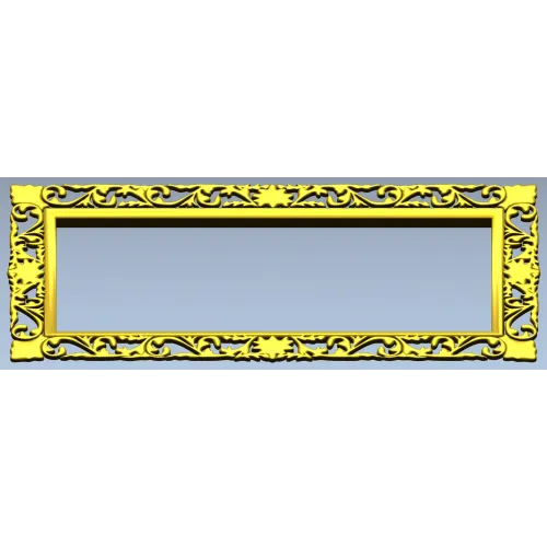 Rectangular Filigree Frame STL for CNC