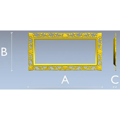 Rectangular Filigree Frame STL for CNC