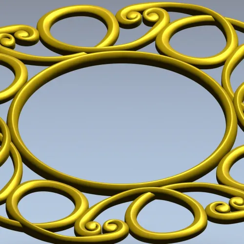 Sunlit Loop Frame - ornate round frame 3D model (STL for CNC)