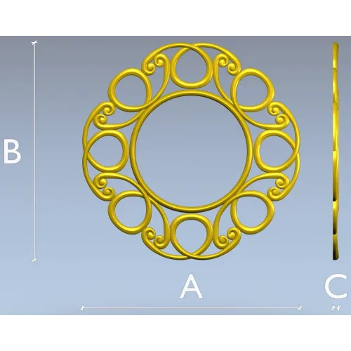 Sunlit Loop Frame - ornate round frame 3D model (STL for CNC)