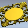 Картуш Ренессанс - 3D модель STL для ЧПУ (рамка с овальным полем)