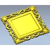 Baroque Square Frame STL - ornate CNC-ready 3D model