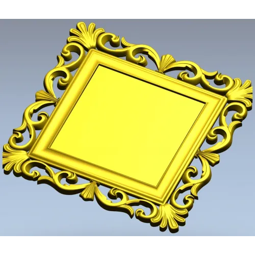 Baroque Square Frame STL - ornate CNC-ready 3D model