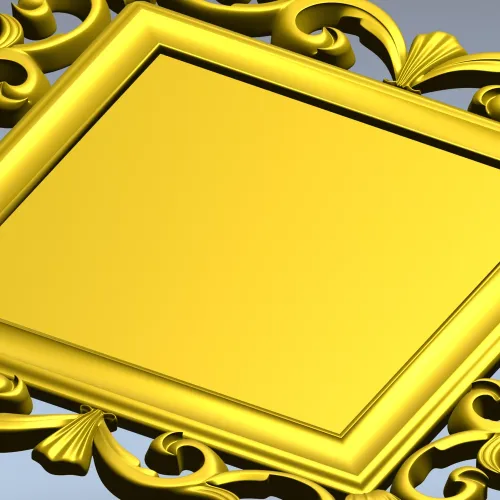 Baroque Square Frame STL - ornate CNC-ready 3D model