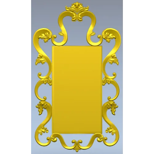 Rococo Rectangular Carved Frame STL