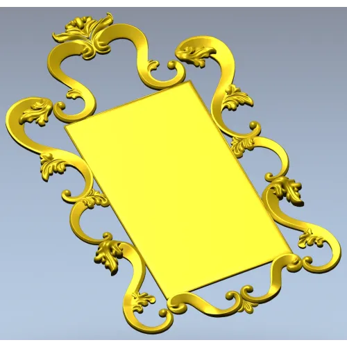 Rococo Rectangular Carved Frame STL