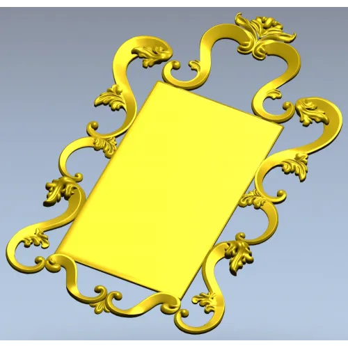 Rococo Rectangular Carved Frame STL