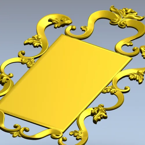 Rococo Rectangular Carved Frame STL