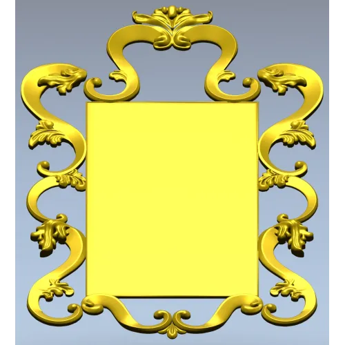 Rococo Rectangular Carved Frame STL
